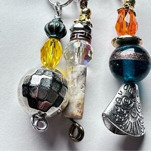 Collage glass brooch pin Wire-Wrapped Brooch Saftey Pin, Glass, OOAK